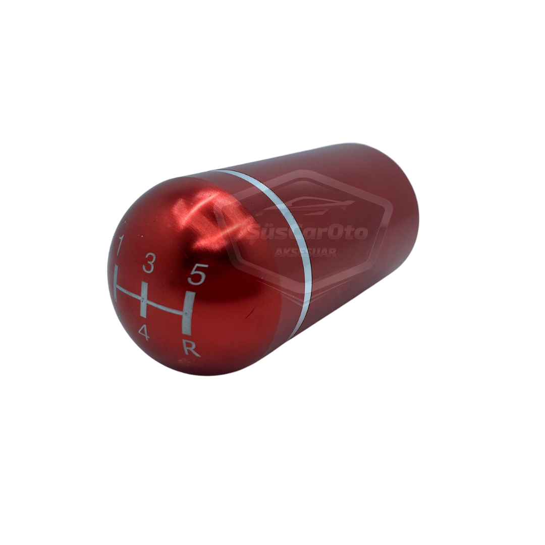 Perilla de cambio de marchas universal de aspecto deportivo con adaptador para palanca de cambios manual de carreras, tipo grande, color rojo