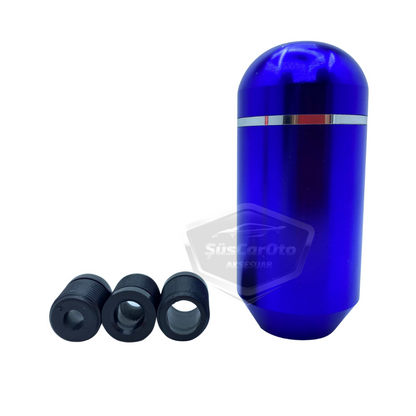 Pomo de palanca de cambio de marchas universal de metal con aspecto deportivo con adaptador, tipo grande, manual de carreras, 3 colores diferentes