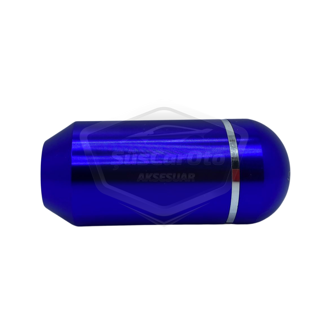 Pomo de palanca de cambios universal de metal de aspecto deportivo con adaptador, tipo grande manual de carreras, azul