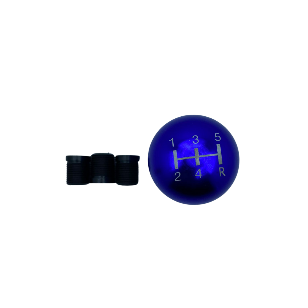 Pomo de palanca de cambios universal de metal de aspecto deportivo con adaptador, tipo grande manual de carreras, azul