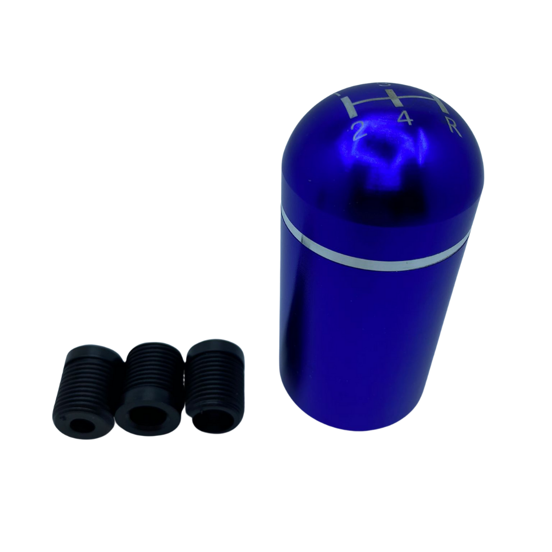 Pomo de palanca de cambios universal de metal de aspecto deportivo con adaptador, tipo grande manual de carreras, azul