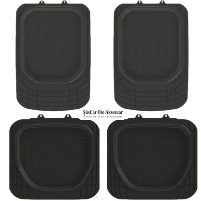 Alfombrillas universales 3D para coche, tipo bandeja, con barrera, 5 piezas, recortables, color negro