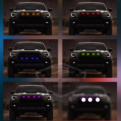 LED Universal RGB para parrilla delantera de coche con control por aplicación, iluminación de parrilla delantera de coche Off Road SUV, lámpara decorativa de parrilla, 4 unidades, 12V ONG66
