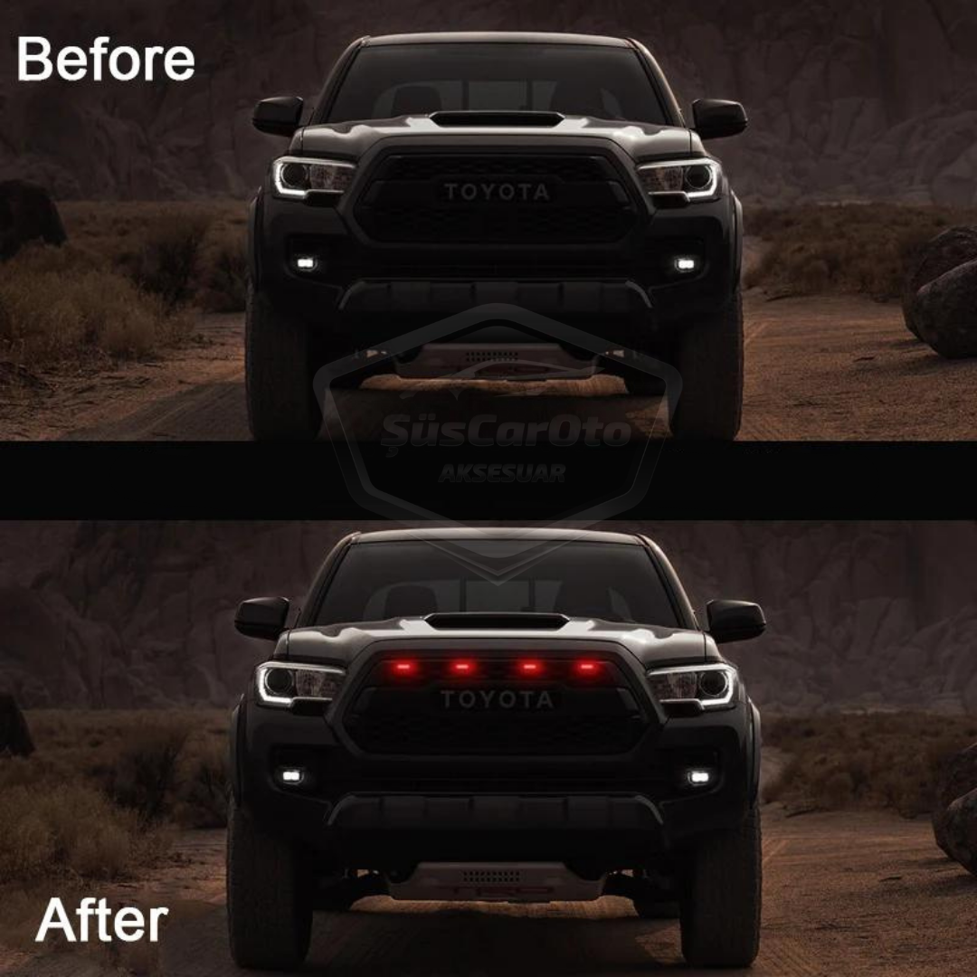 LED Universal RGB para parrilla delantera de coche con control por aplicación, iluminación de parrilla delantera de coche Off Road SUV, lámpara decorativa de parrilla, 4 unidades, 12V ONG66