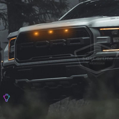 LED Universal RGB para parrilla delantera de coche con control por aplicación, iluminación de parrilla delantera de coche Off Road SUV, lámpara decorativa de parrilla, 4 unidades, 12V ONG66