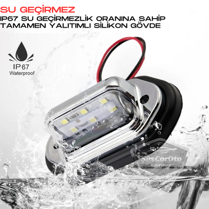 Luz de matrícula universal de 6 LED, luz potente, impermeable, cromada, ultra brillante, para iluminación automotriz de 12/24V, 2 unidades