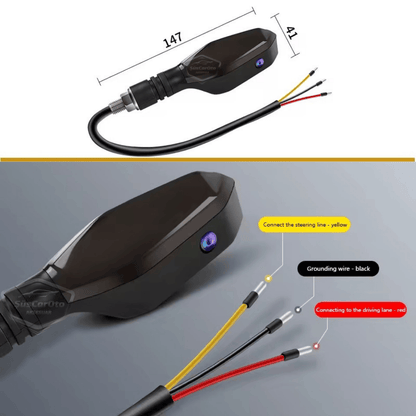 Üniversal RGB Animasyonlu Motosiklet LED Park Sinyal Lambası Projeksiyonlu Lazer Led Stop 12V Sağ Sol Takım Yüksek Parlaklık İkaz Işığı