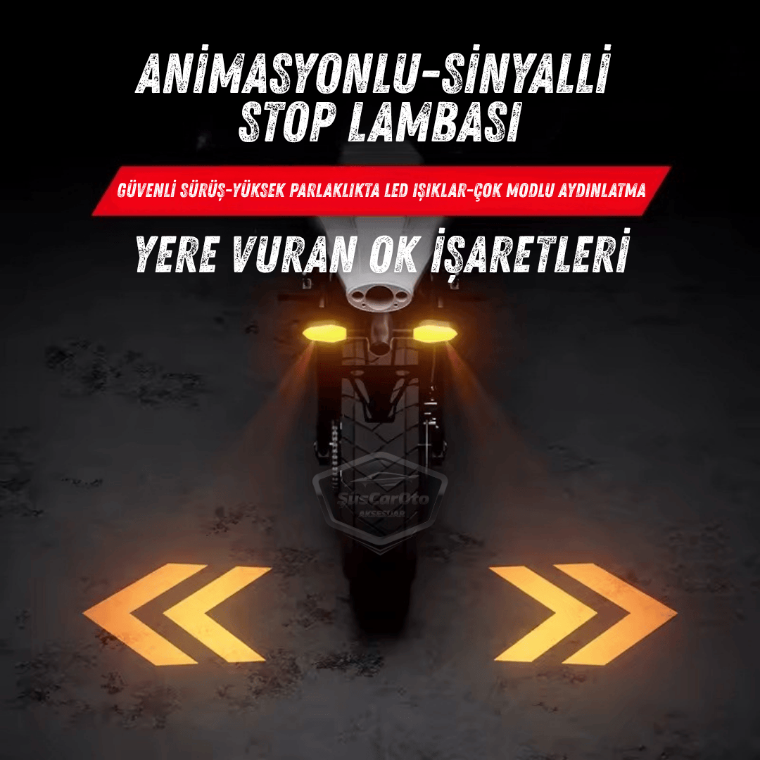 Üniversal RGB Animasyonlu Motosiklet LED Park Sinyal Lambası Projeksiyonlu Lazer Led Stop 12V Sağ Sol Takım Yüksek Parlaklık İkaz Işığı