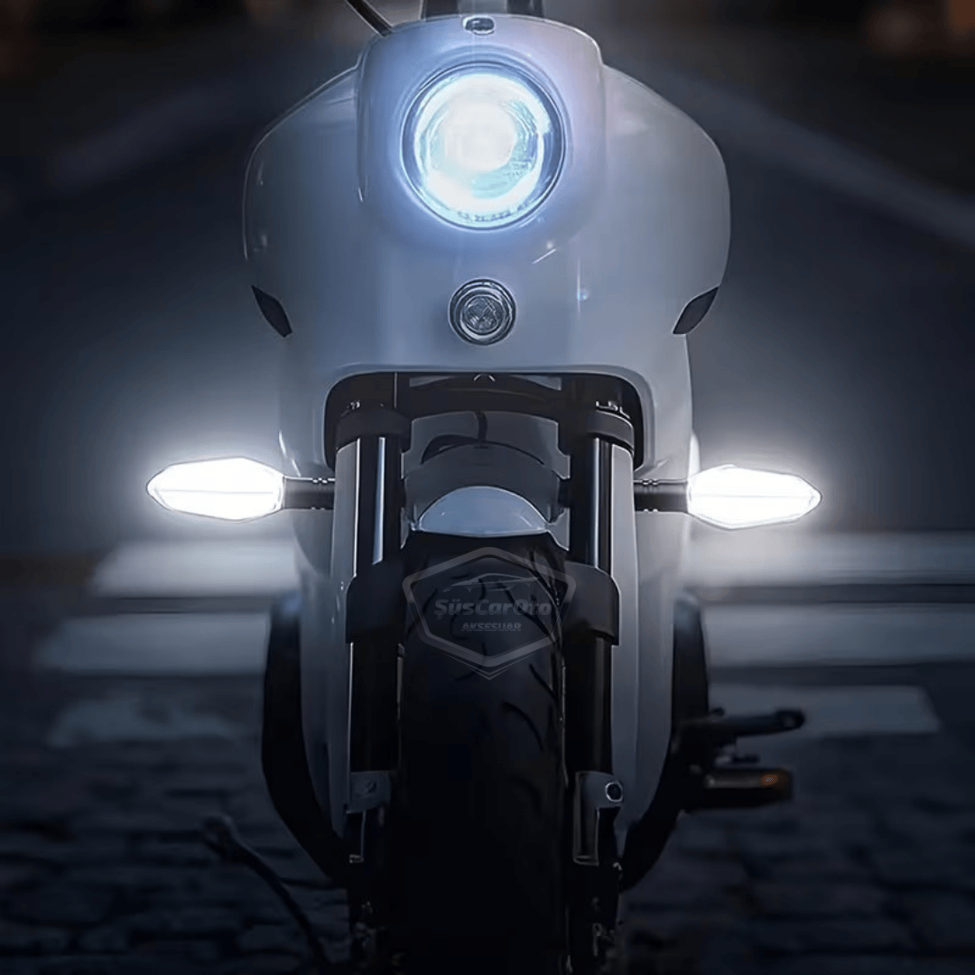 Üniversal RGB Animasyonlu Motosiklet LED Park Sinyal Lambası Projeksiyonlu Lazer Led Stop 12V Sağ Sol Takım Yüksek Parlaklık İkaz Işığı