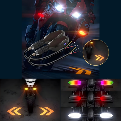 Üniversal RGB Animasyonlu Motosiklet LED Park Sinyal Lambası Projeksiyonlu Lazer Led Stop 12V Sağ Sol Takım Yüksek Parlaklık İkaz Işığı