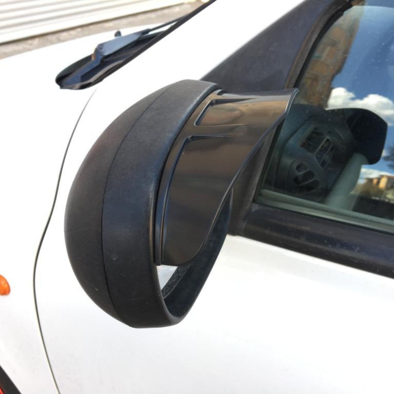 Par de deflectores de lluvia universales de silicona flexibles para espejo retrovisor lateral de coche, color negro