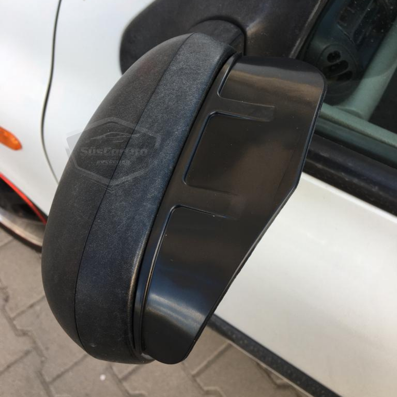 Par de deflectores de lluvia universales de silicona flexibles para espejo retrovisor lateral de coche, color negro