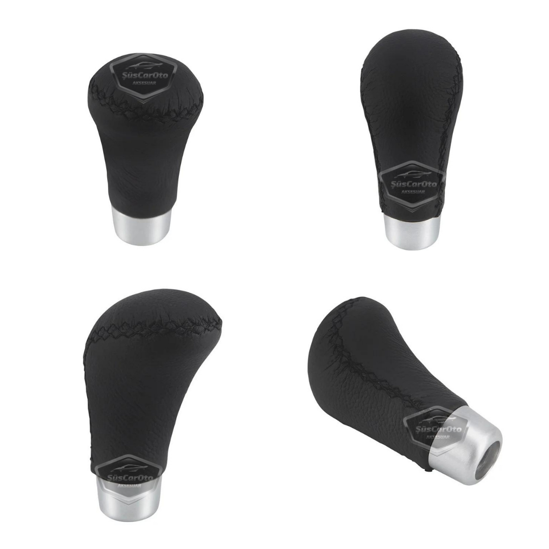 Palanca de cambios manual con pomo de cuero negro cosido universal con aspecto deportivo y accesorios ONV231