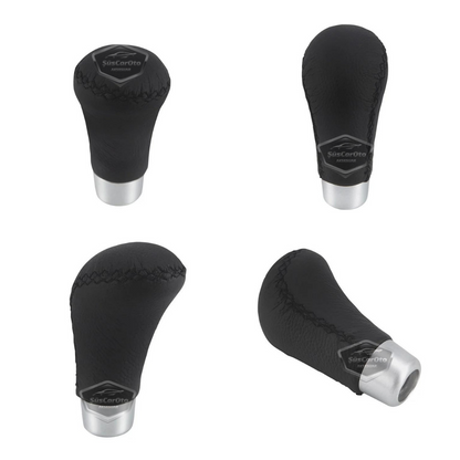 Palanca de cambios manual con pomo de cuero negro cosido universal con aspecto deportivo y accesorios ONV231