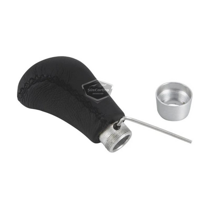 Palanca de cambios manual con pomo de cuero negro cosido universal con aspecto deportivo y accesorios ONV231