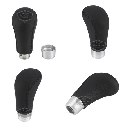 Palanca de cambios manual con pomo de cuero negro cosido universal con aspecto deportivo y accesorios ONV231