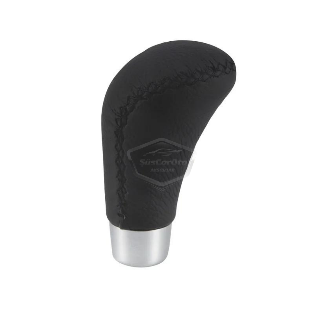 Palanca de cambios manual con pomo de cuero negro cosido universal con aspecto deportivo y accesorios ONV231