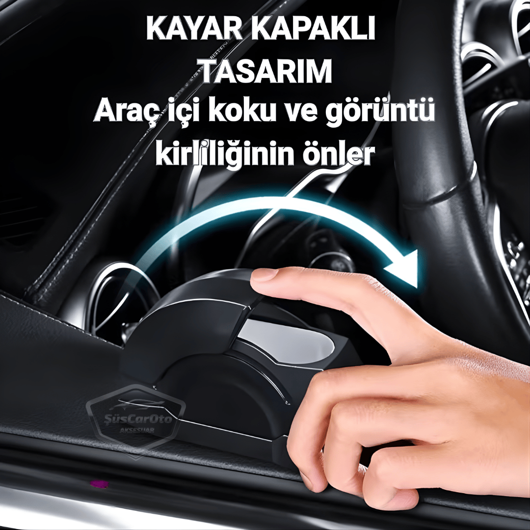 Cenicero de coche universal con tapa sin humo, a prueba de olores, ignífugo para el borde del cristal de la puerta corredera, hermético, para coche deportivo, cenicero de coche, negro