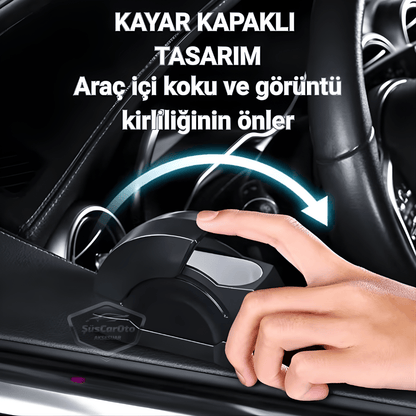 Cenicero de coche universal con tapa sin humo, a prueba de olores, ignífugo para el borde del cristal de la puerta corredera, hermético, para coche deportivo, cenicero de coche, negro
