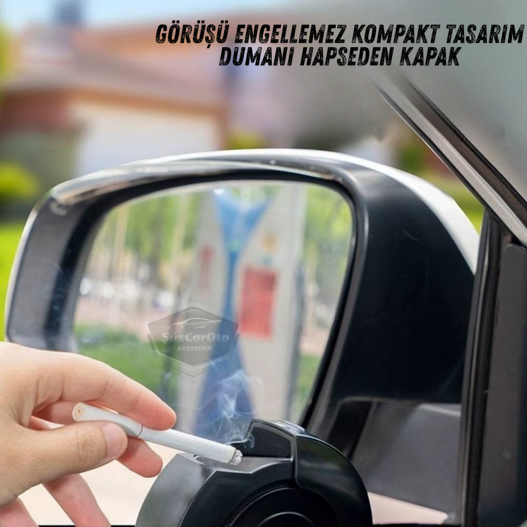 Cenicero de coche universal con tapa sin humo, a prueba de olores, ignífugo para el borde del cristal de la puerta corredera, hermético, para coche deportivo, cenicero de coche, negro