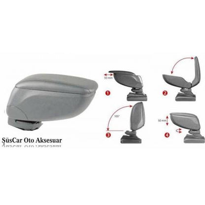 Reposabrazos Universal Deslizante para Coche, Apoyabrazos Gris