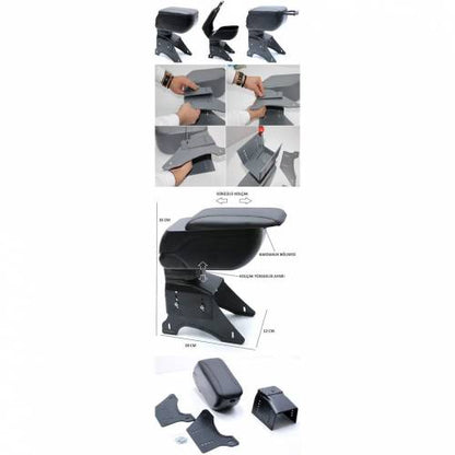 Reposabrazos Universal Deslizante para Coche Negro ECO