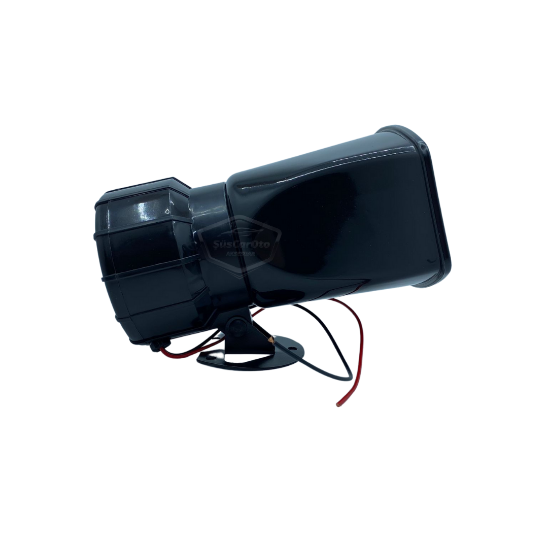 Sirena a distancia, mando de madera, 4 sonidos de sirena diferentes, bocina, sirena de policía potente, 12 V, 100 W