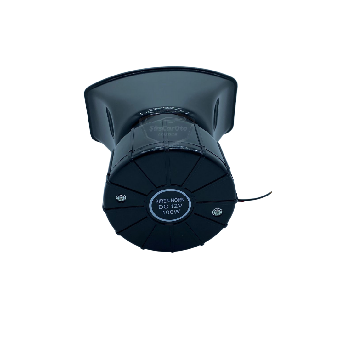 Sirena a distancia, mando de madera, 4 sonidos de sirena diferentes, bocina, sirena de policía potente, 12 V, 100 W