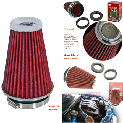 Filtro de aire universal de sonido y rendimiento mejorado +6 HP con adaptador