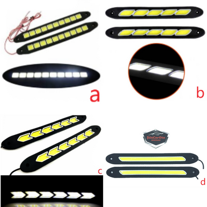 Faro LED de luz diurna Carub 12V Secuencial Cob Flexible Blanco 2 Piezas Impermeable