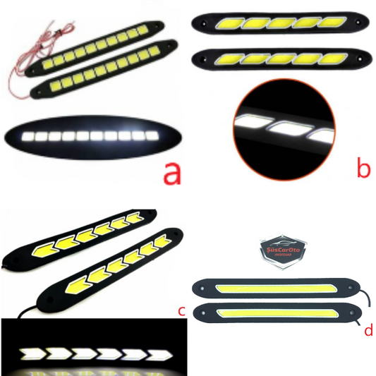 Faro LED de luz diurna Carub 12V Secuencial Cob Flexible Blanco 2 Piezas Impermeable