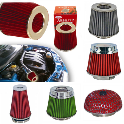 Filtro de aire universal de sonido y rendimiento mejorado +6 HP con adaptador
