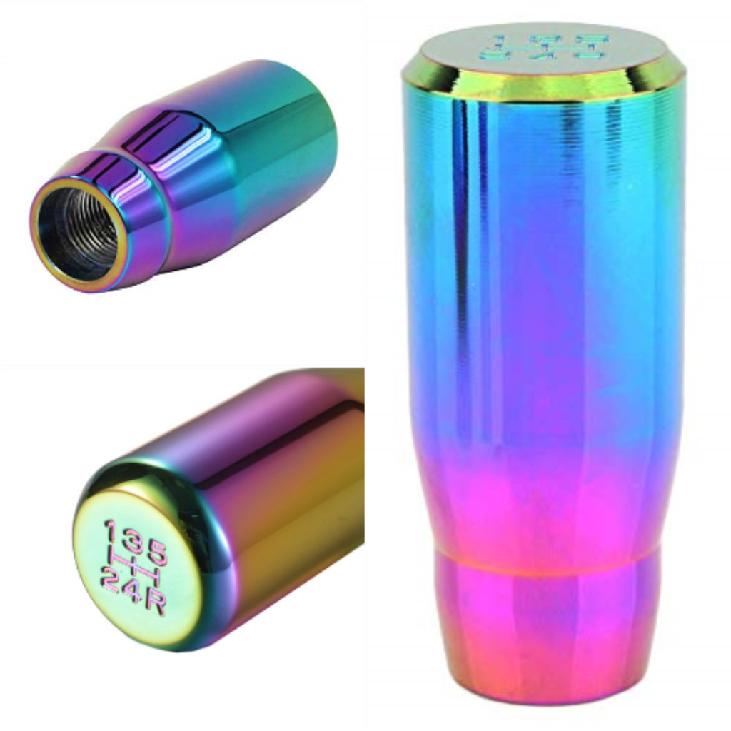 Pomo de palanca de cambios manual de carreras de aleación de aluminio Neo Chrome Camaleón con apariencia deportiva de metal universal ONV25