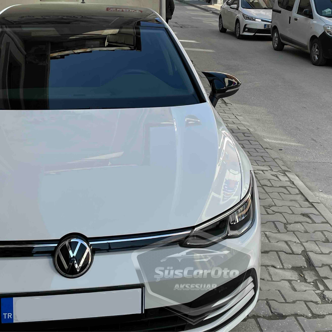Cubierta de espejo Batman Murciélago compatible con VW Golf 8 2019 y posteriores, plástico ABS negro piano