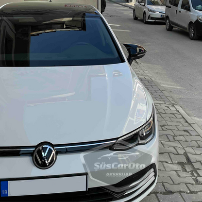 Cubierta de espejo Batman Murciélago compatible con VW Golf 8 2019 y posteriores, plástico ABS negro piano