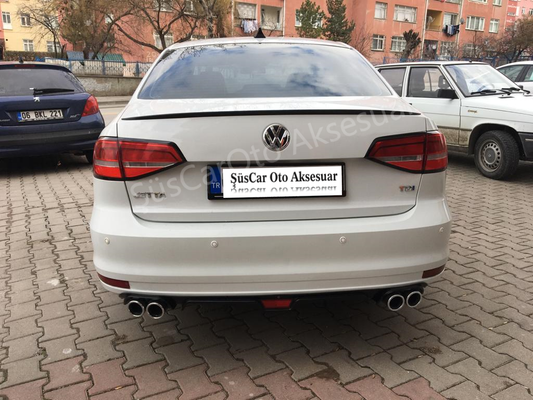 Spoiler de maletero Volkswagen Jetta 2011 en adelante Piano Black-Blanco