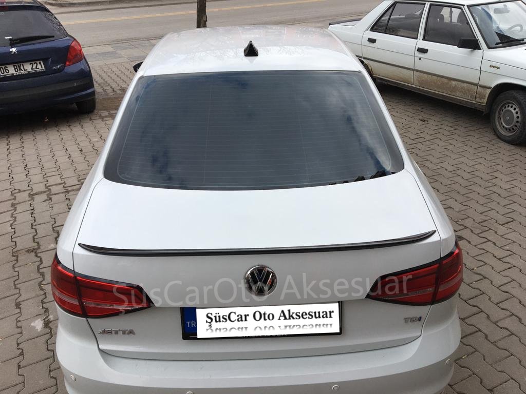 Spoiler de maletero Volkswagen Jetta 2011 en adelante Piano Black-Blanco