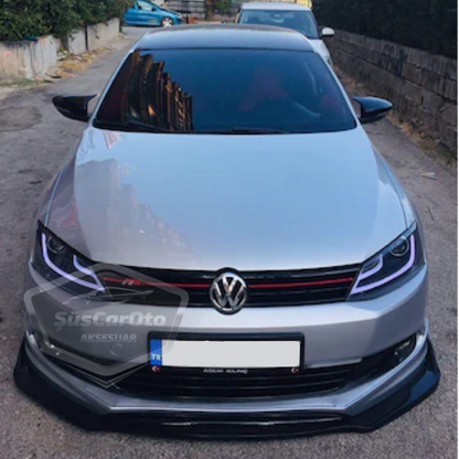 Carcasa de espejo retrovisor tipo Batman para Vw Jetta MK6 2011 en adelante, negro piano, plástico ABS