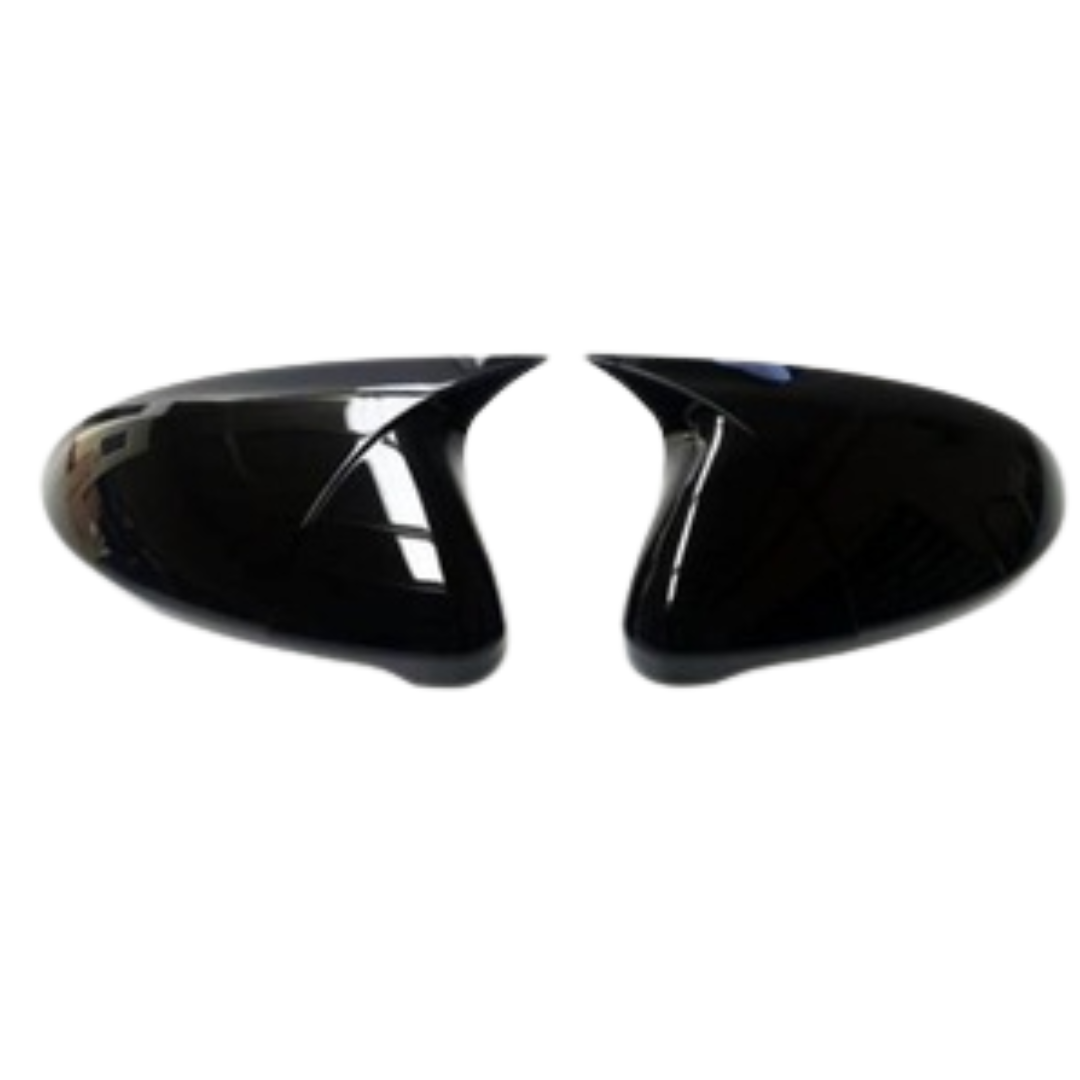 Carcasa de espejo retrovisor tipo Batman para Vw Jetta MK6 2011 en adelante, negro piano, plástico ABS