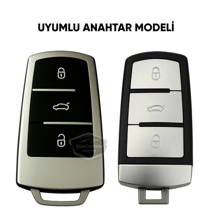 Funda de silicona para llave de coche Volkswagen Passat B6 B7, cubierta de llave de coche, llavero amortiguador, gris titanio oscuro PNT105