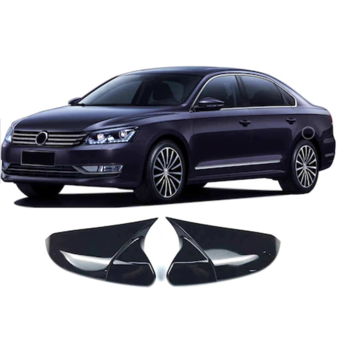 Vw Passat B7 2010-2014 Cubierta de Espejo Batman Bat Piano Negro Plástico ABS