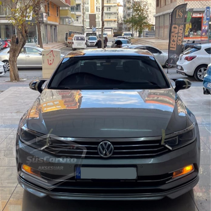 Cubierta de espejo retrovisor tipo Batman para VW Passat B8 2015 en adelante, color negro piano, plástico ABS