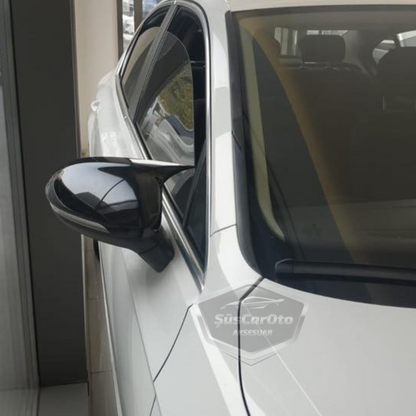 Cubierta de espejo retrovisor tipo Batman para VW Passat B8 2015 en adelante, color negro piano, plástico ABS