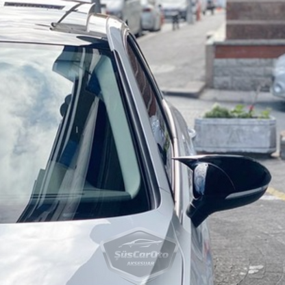 Cubierta de espejo retrovisor tipo Batman para VW Passat B8 2015 en adelante, color negro piano, plástico ABS