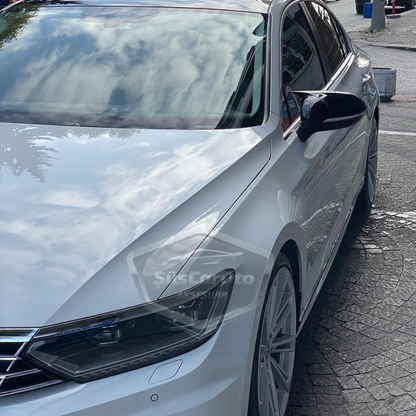 Cubierta de espejo retrovisor tipo Batman para VW Passat B8 2015 en adelante, color negro piano, plástico ABS