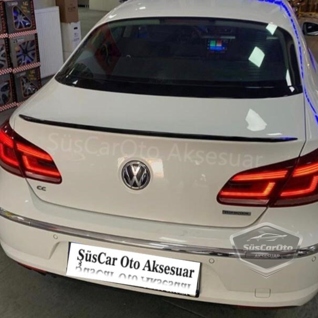Volkswagen Passat CC 2009-2016 Alerón de Maletero Piano Negro-Blanco Brillante