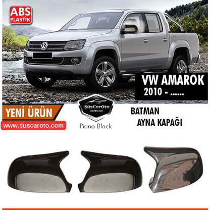 Tapas de espejo estilo Batman para Vw Amarok 2010 y posteriores, plástico ABS negro piano