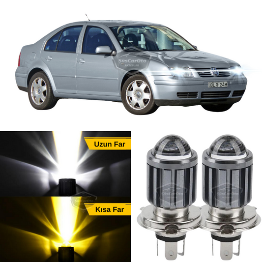 Vw Bora 1998-2006 Compatible Lente Faro Bombilla Led Xenon Doble Color Amarillo-Blanco Faro Efecto Estroboscópico Lámpara Led CSP Largas Cortas 2 Piezas Set