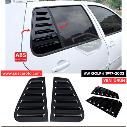 Rejilla de ventanilla lateral para VW Golf 4 1997-2003, visera de ventanilla lateral, ventilación, juego izquierdo y derecho, negro brillante