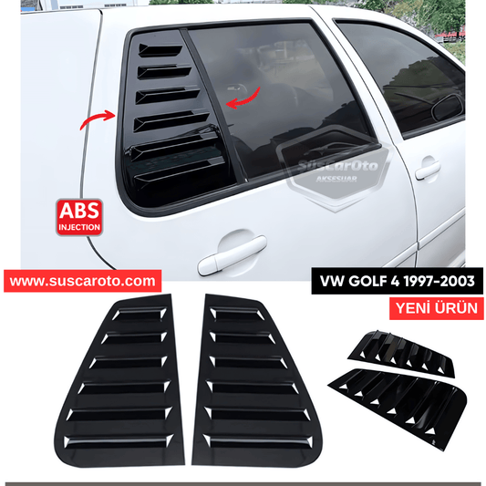 Rejilla de ventanilla lateral para VW Golf 4 1997-2003, visera de ventanilla lateral, ventilación, juego izquierdo y derecho, negro brillante
